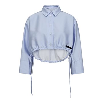 Haute L ' Amitié - Breeze Crop Tie Shirt - Clearblue